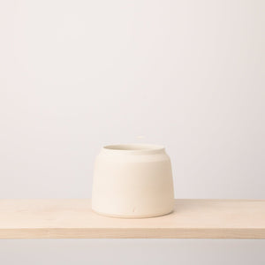 White Stoneware Flower Pot